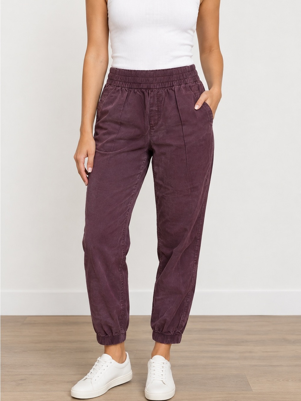 Old Navy Plum Elastic-Waist Jogger Pants